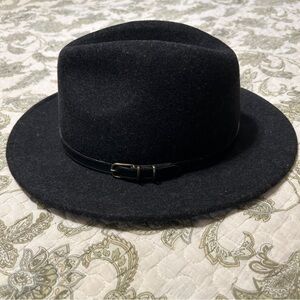 JOS A BANK Charcoal Black Wool Traveler Fedora Hat Large NEW NWOT